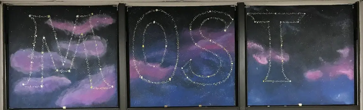 Starry sky art spelling 'MOST'