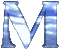 Letter M with sky reflection