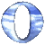Blue and white letter O design