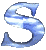 Blue cloud-patterned letter S