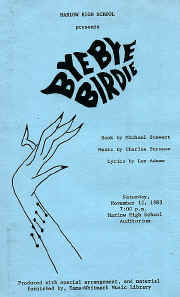 On Stage 1983 Bye Bye Birdie Program